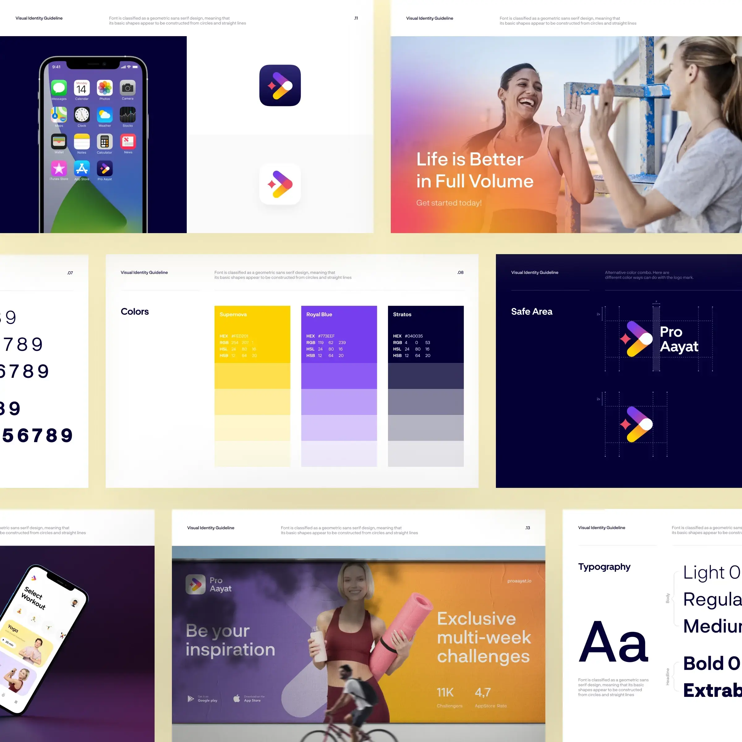 Brand and UI concept presentation for digital product planning