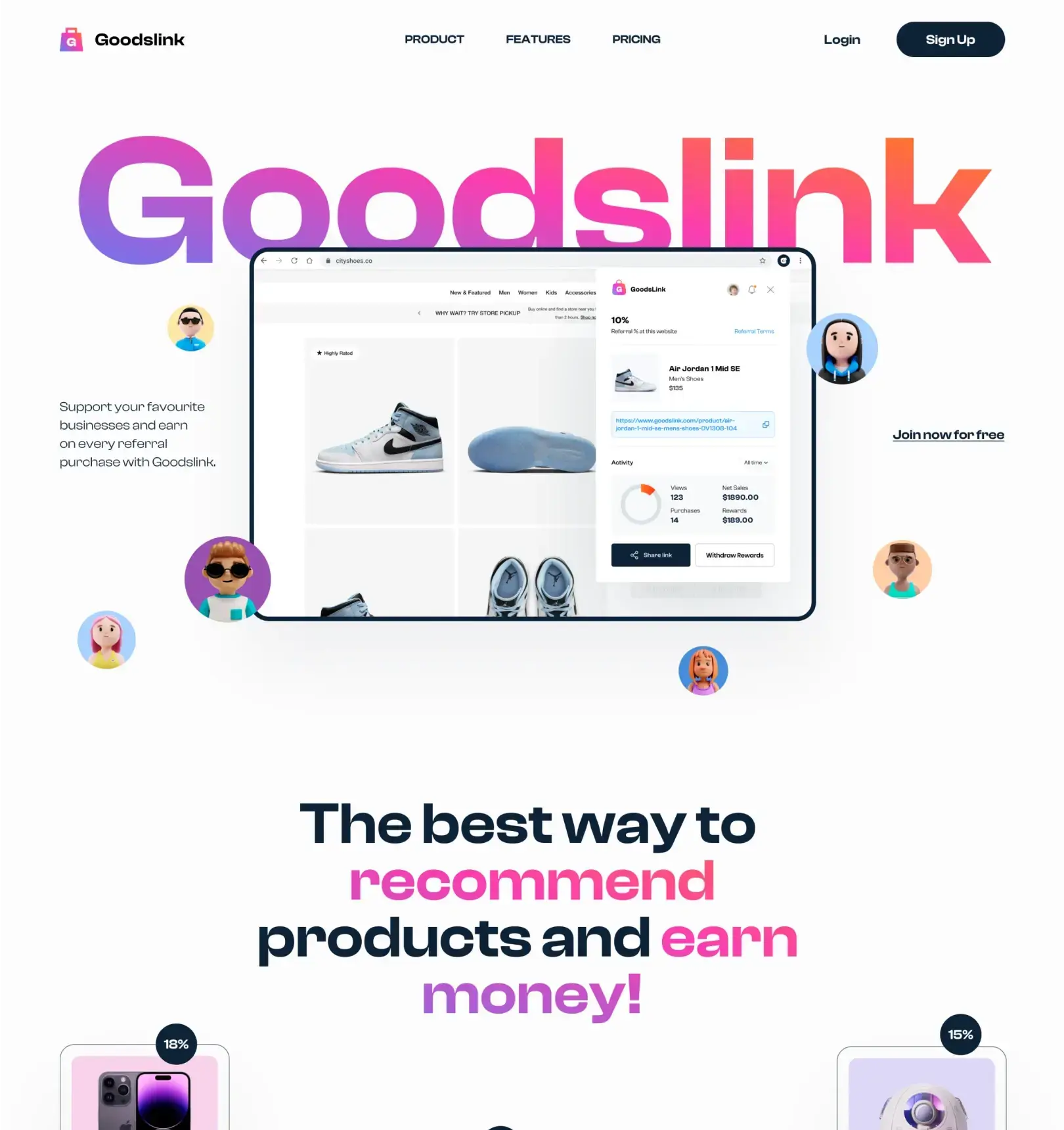 Modern creative landing page UI and UX design mockup