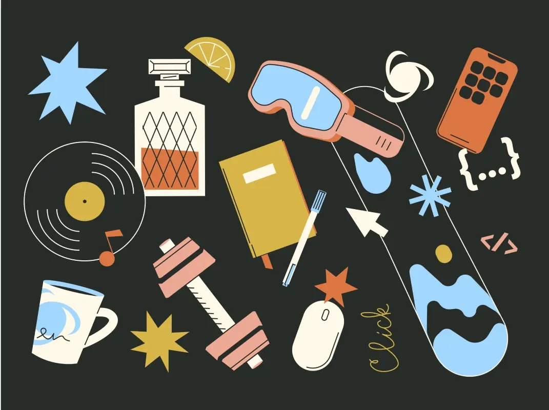 Custom visual illustration elements for branding and user engagement